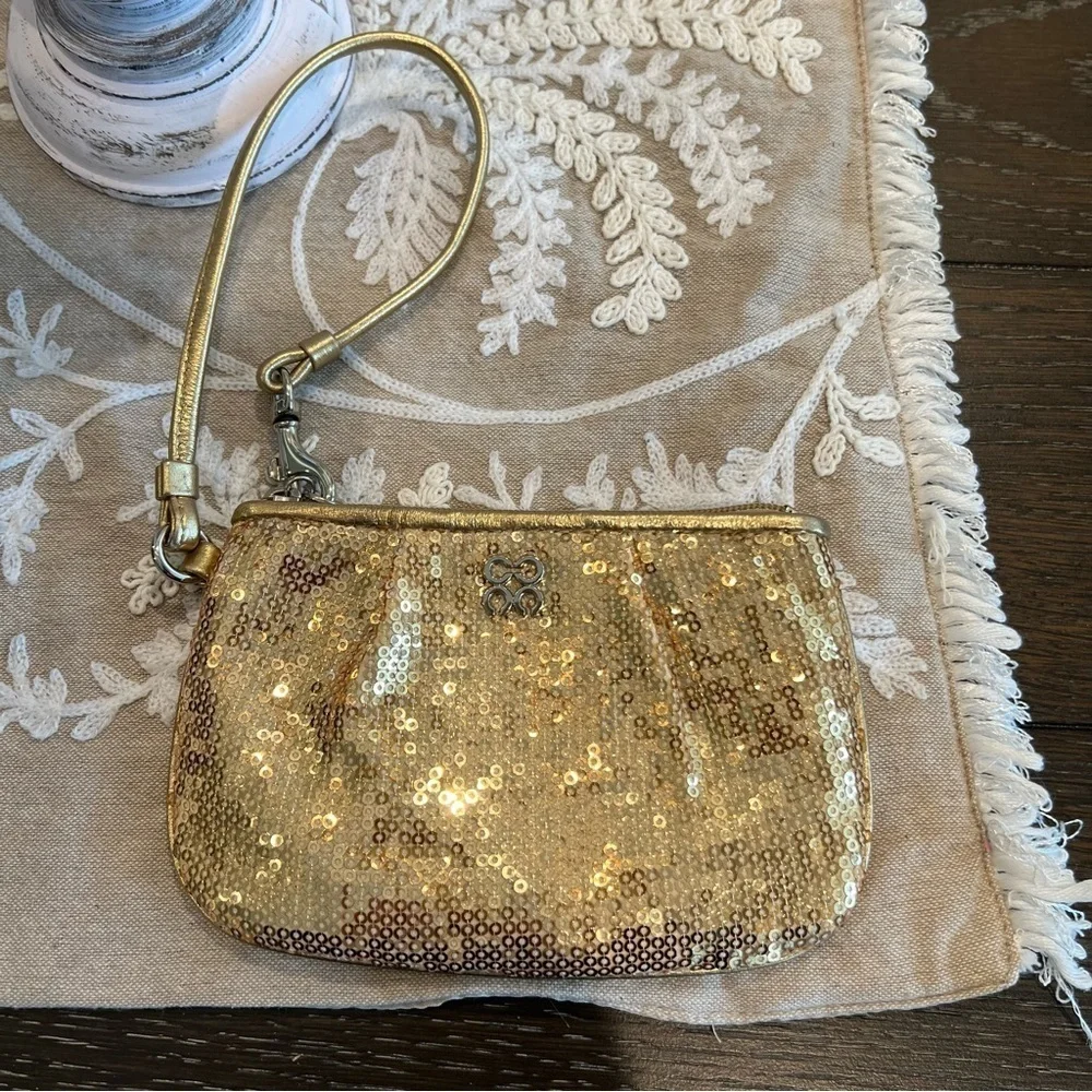 Coach Gold Sequin Clutch